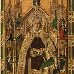 Saint Dominic of Silos enthroned as a Bishop