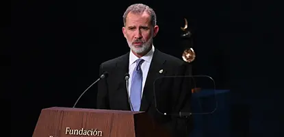 S.M. el Rey Felipe VI durante su discurso en la Ceremonia de los Premios Princesa de Asturias 2022 en el Teatro Campoamor