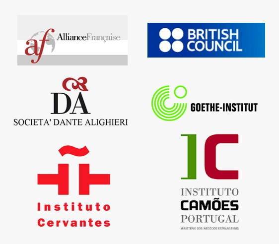 Alliance Française, Società Dante Alighieri, British Council, Goethe Institut, Instituto Cervantes and Instituto Camões 