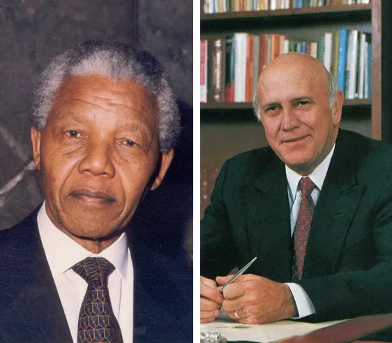 Frederick W. de Klerk and Nelson Mandela